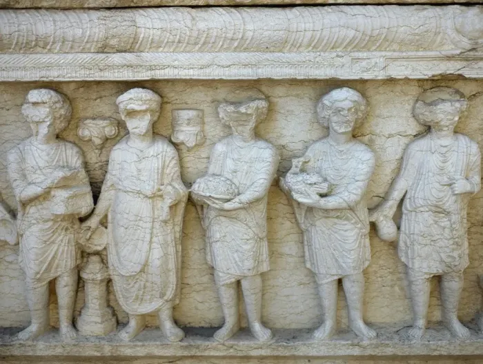 Framed Print : Roman art. Syria. Reliefs of a sacrifice. Palmyra Archaeolog Framed Print : Roman art. Syria. Reliefs of a sacrifice. Palmyra Archaeolog