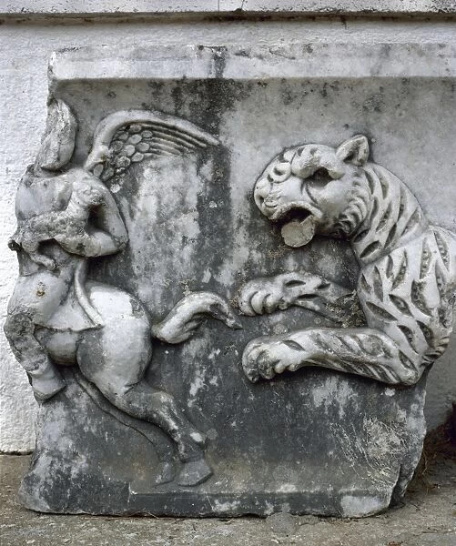 Roman art. Turkey. Mileto. Relief of Cupid and Panther