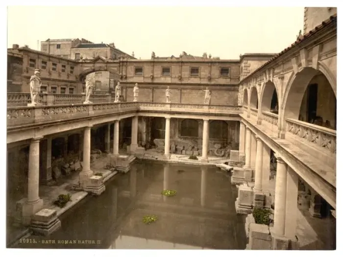 Framed Print : Roman Baths and Abbey, II, Bath, England