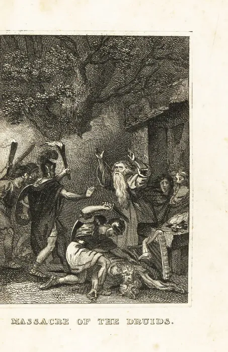 Framed Print : Roman centurions slaughtering Druids, Anglesey, 60AD Framed Print : Roman centurions slaughtering Druids, Anglesey, 60AD