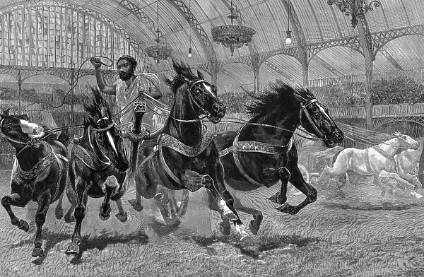 Roman chariot race at Kensington Olympia, 1886