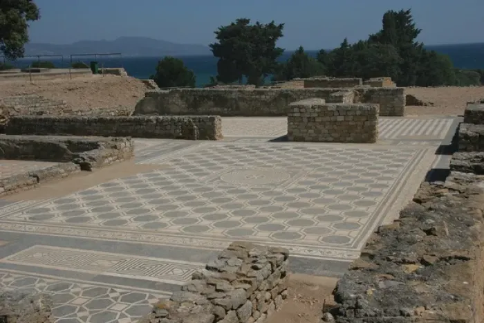 Framed Print : Roman city of Ampurias. Mosaic. Catalonia. Spain Framed Print : Roman city of Ampurias. Mosaic. Catalonia. Spain
