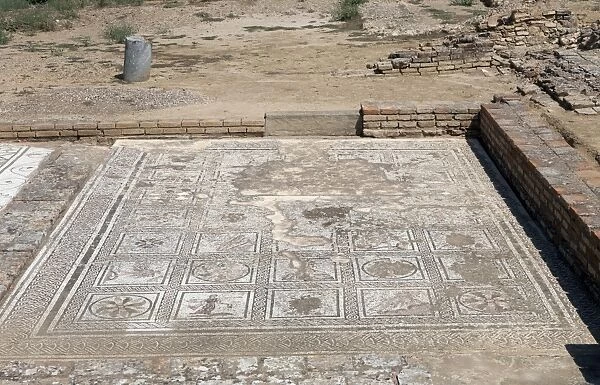 Roman city of Italica. Mosaic at the Domus of Neptune. Spain