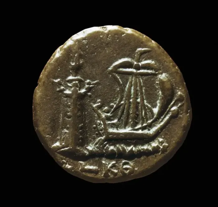 Framed Print : Roman coin minted in Alexandria during the reign Framed Print : Roman coin minted in Alexandria during the reign