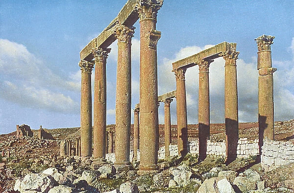 Roman colonnade at Jerash (Gerasa), Jordan, Holy Land
