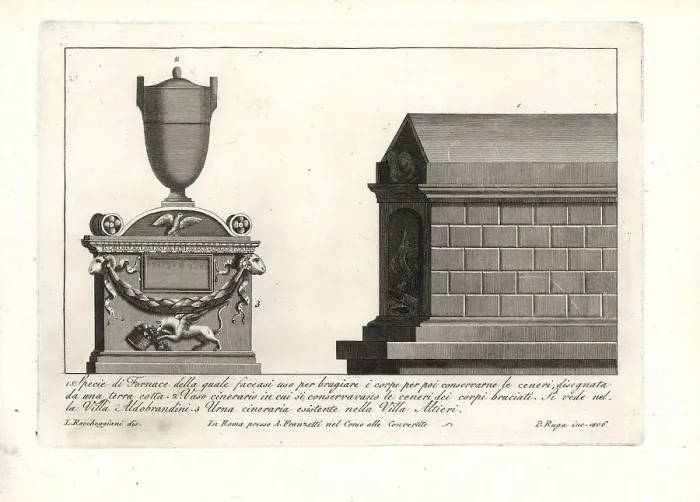 Framed Print : Roman cremation furnace and cinerary vessels Framed Print : Roman cremation furnace and cinerary vessels