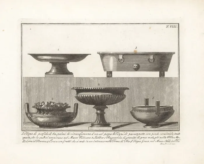 Framed Print : Roman cups, basins and baths Framed Print : Roman cups, basins and baths