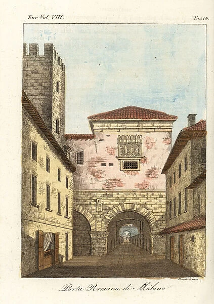 The Roman Gate in Milan, 1800s