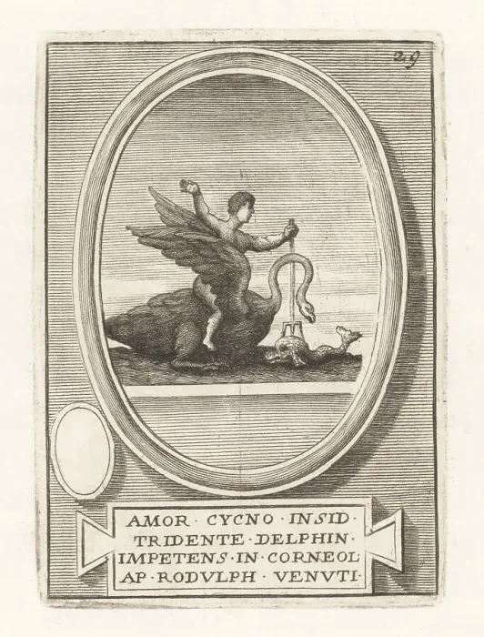 Framed Print : Roman god Amor attacking a dolphin Framed Print : Roman god Amor attacking a dolphin