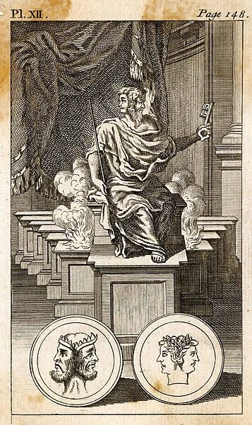 JANUS. The Roman god of exits and entrances, traditionally depicted as