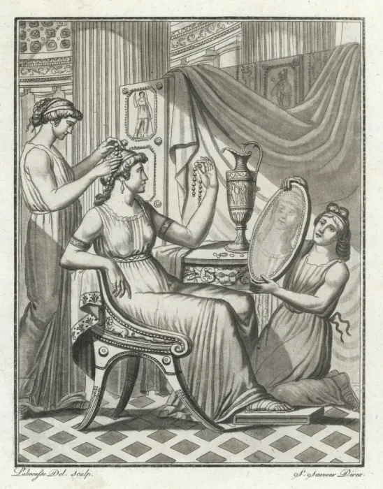 Framed Print : Roman Lady does Hair Framed Print : Roman Lady does Hair
