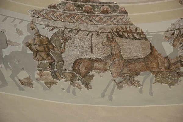 Roman Mausoleum in Centcelles. Detail of mosaics. Constanti