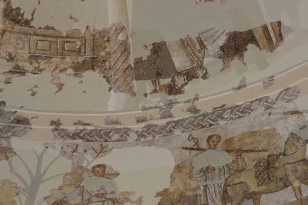 Roman Mausoleum in Centcelles. Detail of mosaics. Constanti