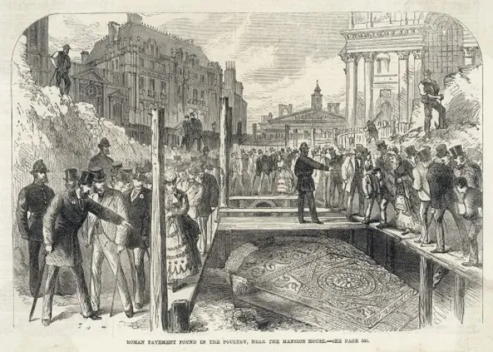Framed Print : Roman Mosaic London 1869 Framed Print : Roman Mosaic London 1869