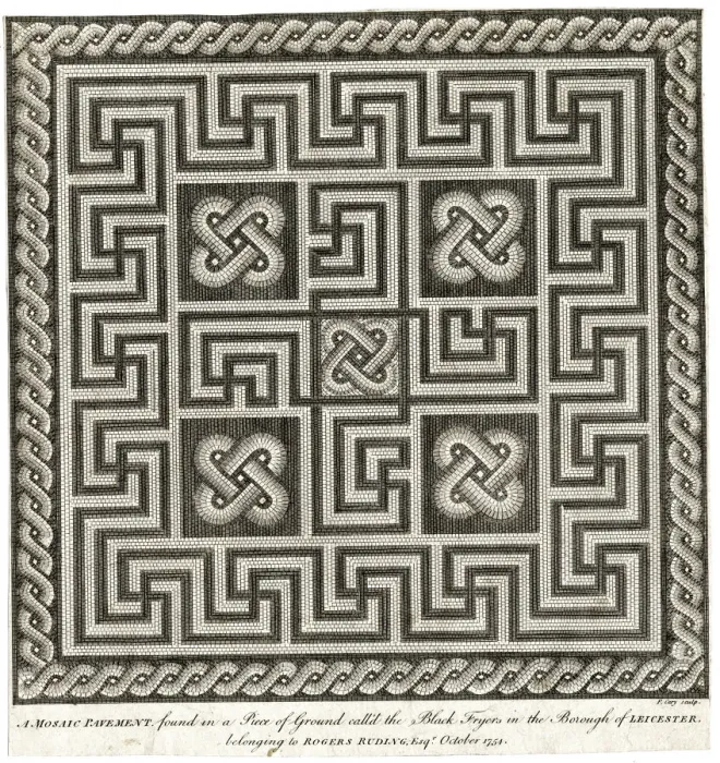 Framed Print : Roman mosaic pavement found at Blackfriars, Leicester Framed Print : Roman mosaic pavement found at Blackfriars, Leicester