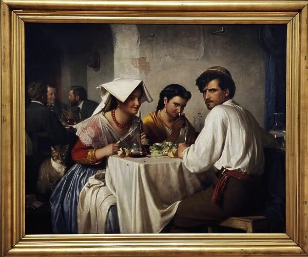 In a Roman Osteria, 1866, by Carl Heinrich Bloch (1834-1890)