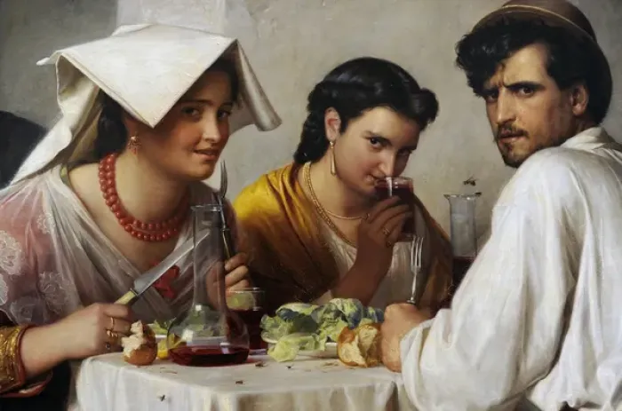 Framed Print : In a Roman Osteria, 1866, by Carl Heinrich Bloch (1834-1890) Framed Print : In a Roman Osteria, 1866, by Carl Heinrich Bloch (1834-1890)