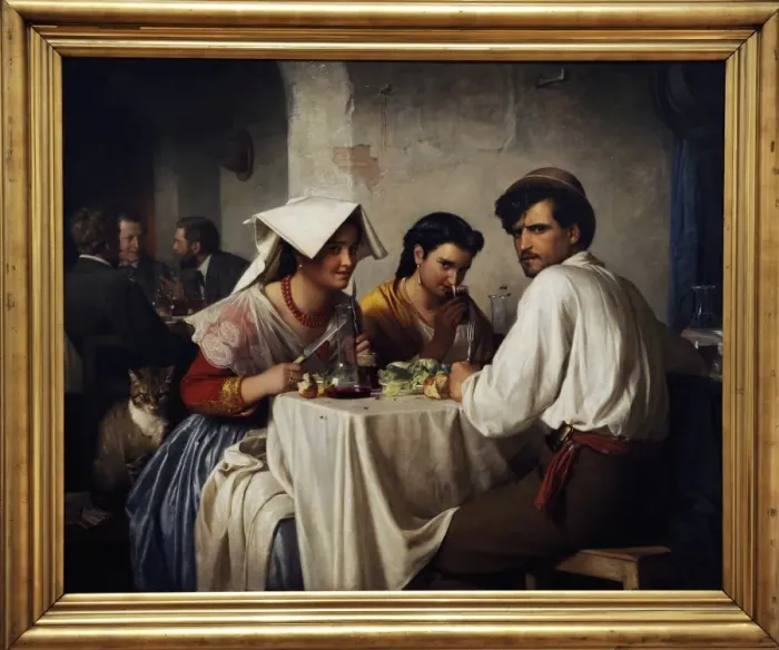 Framed Print : In a Roman Osteria, 1866, by Carl Heinrich Bloch (1834-1890) Framed Print : In a Roman Osteria, 1866, by Carl Heinrich Bloch (1834-1890)
