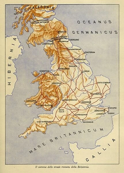 The system of Roman roads in Britannia