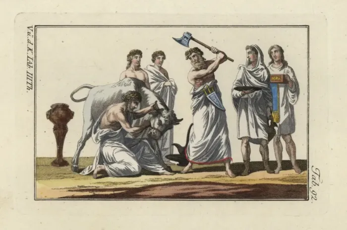Framed Print : Roman sacrificial offering Framed Print : Roman sacrificial offering