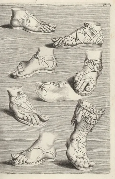 Framed Print : Roman sandals and footwear Framed Print : Roman sandals and footwear