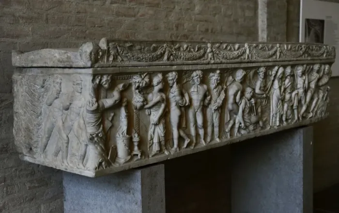 Framed Print : Roman sarcophagus. About 140 AD. Orestes and Iphigenia among Framed Print : Roman sarcophagus. About 140 AD. Orestes and Iphigenia among