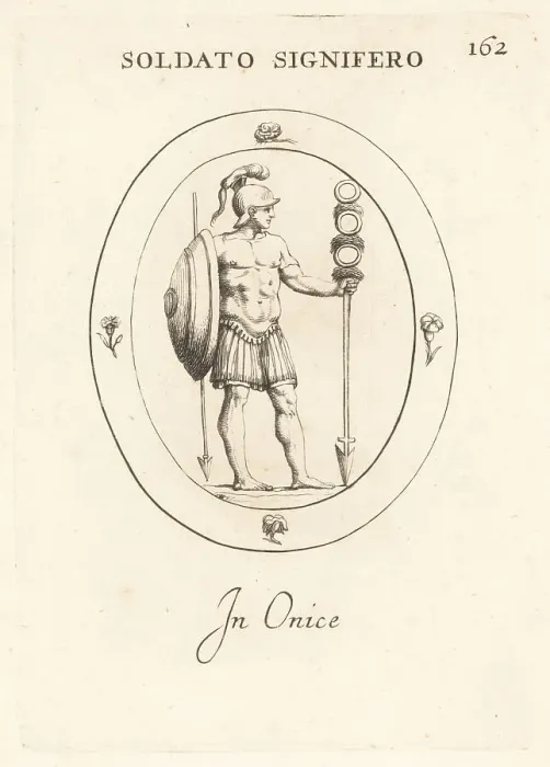 Framed Print : Roman standard bearer with the cohort's standard Framed Print : Roman standard bearer with the cohort's standard