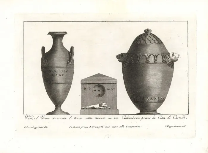 Framed Print : Roman terracotta vases and cinerary urn Framed Print : Roman terracotta vases and cinerary urn