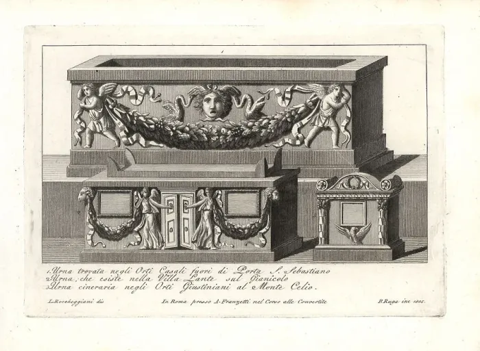 Framed Print : Roman urns and funeral urn Framed Print : Roman urns and funeral urn