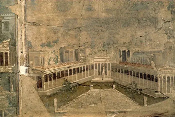 Framed Print : Roman Villa Landscape Pompeii