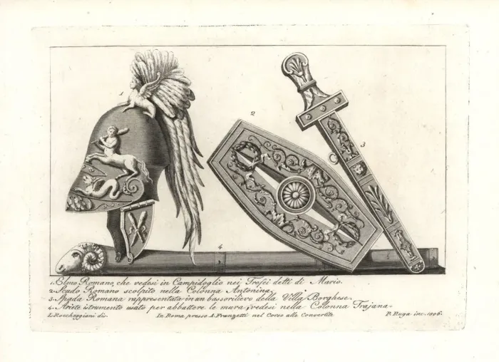 Framed Print : Roman weapons and armour Framed Print : Roman weapons and armour