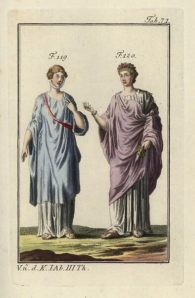 Roman woman and the goddess Flora in the panula