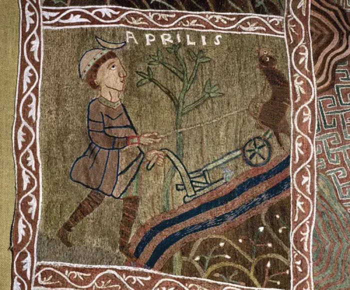 Framed Print : Romanesque Art. 11th century. Tapestry of Creation or Girona Framed Print : Romanesque Art. 11th century. Tapestry of Creation or Girona