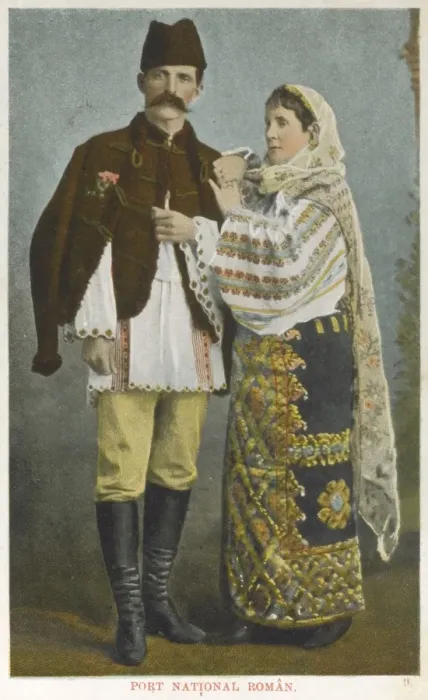 Framed Print : Romanian Couple in traditional costume Framed Print : Romanian Couple in traditional costume