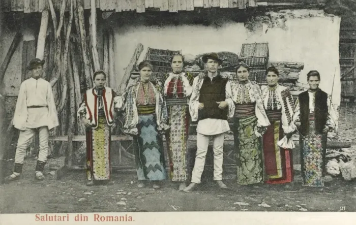 Framed Print : Romanian Villagers - Traditional costume Framed Print : Romanian Villagers - Traditional costume