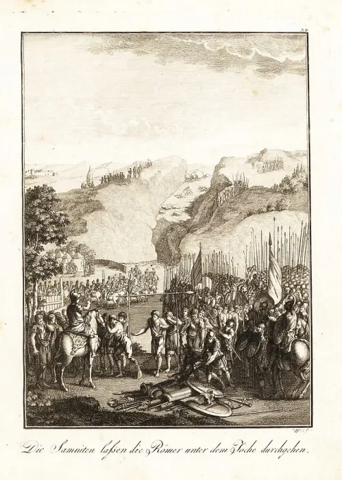 Framed Print : Romans humiliated by the Samnites at the Claudine Forks, 321 BC