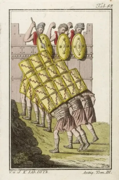 Framed Print : Romans Using Shields Framed Print : Romans Using Shields