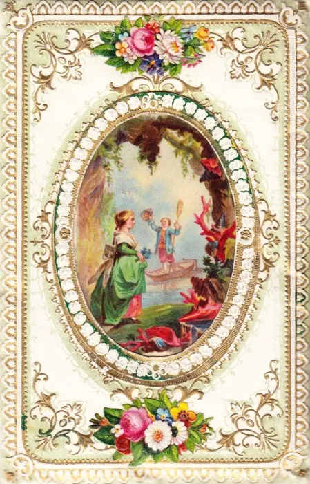 Framed Print : Romantic couple on a greetings card Framed Print : Romantic couple on a greetings card