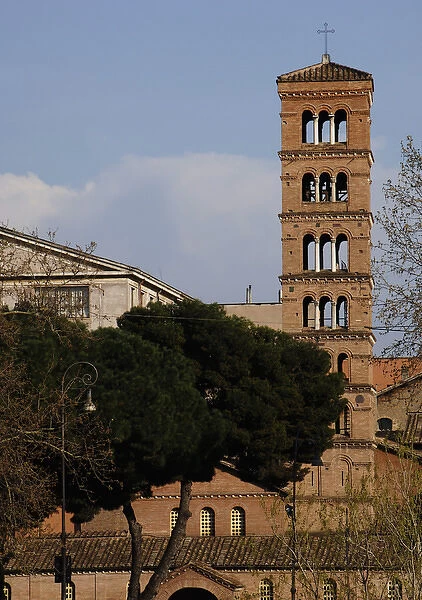 Rome. Basilica of Saint Mary in Cosmedin. Bell tower
