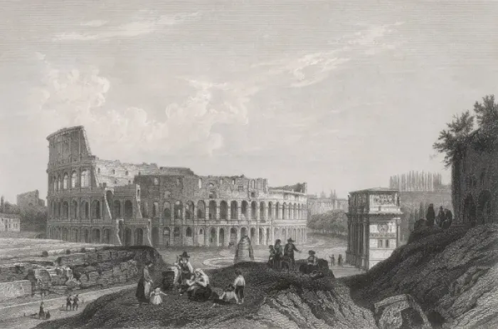 Framed Print : Rome / Colosseum C1835 Framed Print : Rome / Colosseum C1835