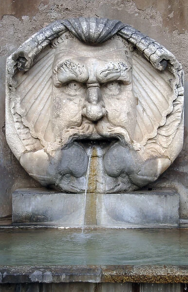 Rome. Fountain of the mask, 1593, by Giacomo della Porta (c