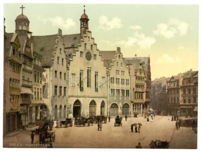 Framed Print : Romerberg with Romer, Frankfort on Main (i. e. Frankfurt am M Framed Print : Romerberg with Romer, Frankfort on Main (i. e. Frankfurt am M