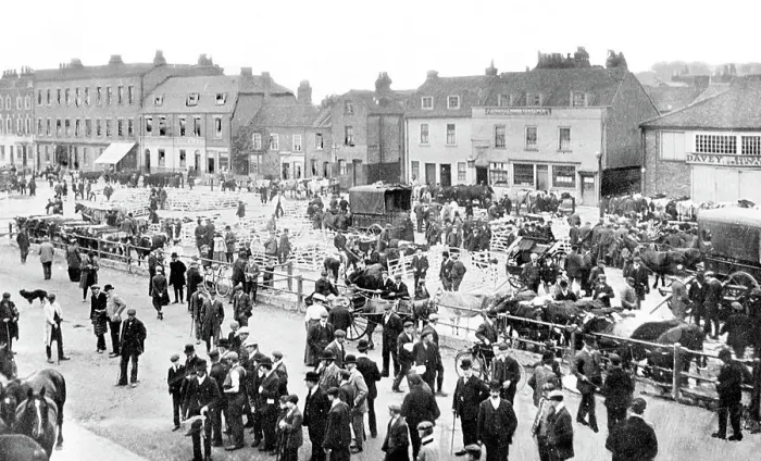 Framed Print : Romford Market Place early 1900s Framed Print : Romford Market Place early 1900s