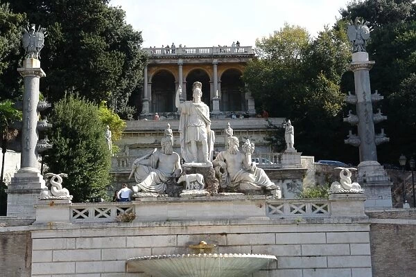 Romulus & Remus Fountain, Piazza del Popolo, Rome, Italy