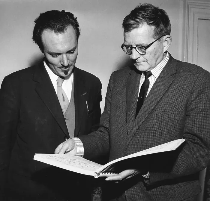 Framed Print : Ronald Stevenson with Dmitri Shostakovich Framed Print : Ronald Stevenson with Dmitri Shostakovich
