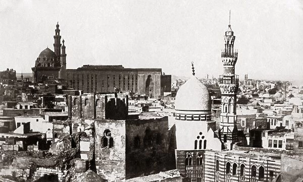 Rooftop view in Cairo, Egypt, circa 1870s