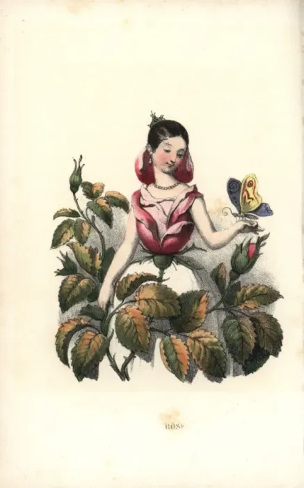 Framed Print : Rose flower fairy Framed Print : Rose flower fairy