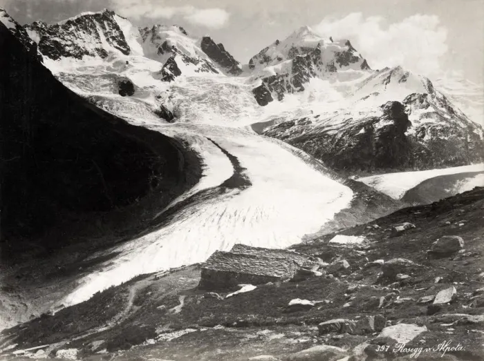 Framed Print : Roseg glacier, Bernina mountain range, Switzerland Framed Print : Roseg glacier, Bernina mountain range, Switzerland