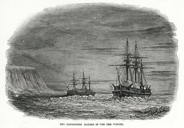The Ross Arctic Expedition - the expeditions ships housed in for winter