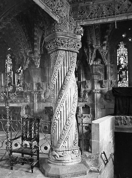 Rosslyn Chapel Apprentice Pillar Victorian period